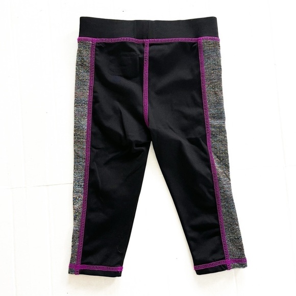 Cat & Jack Black & Purple Cropped Leggings - 3T - Picture 3 of 9
